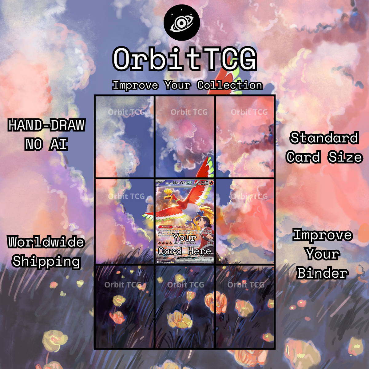 Ethan's Ho-Oh ex Extended Art Background | Destined Rivals #23- DRI