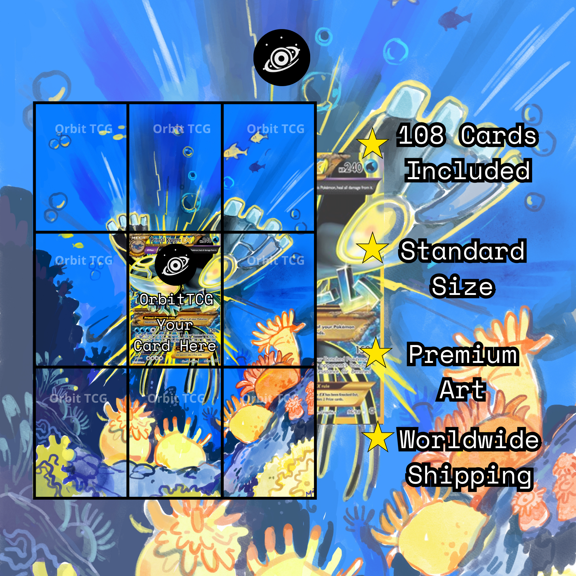 Primal Kyogre EX Extended Art Background — AOR 096 | OrbitTCG
