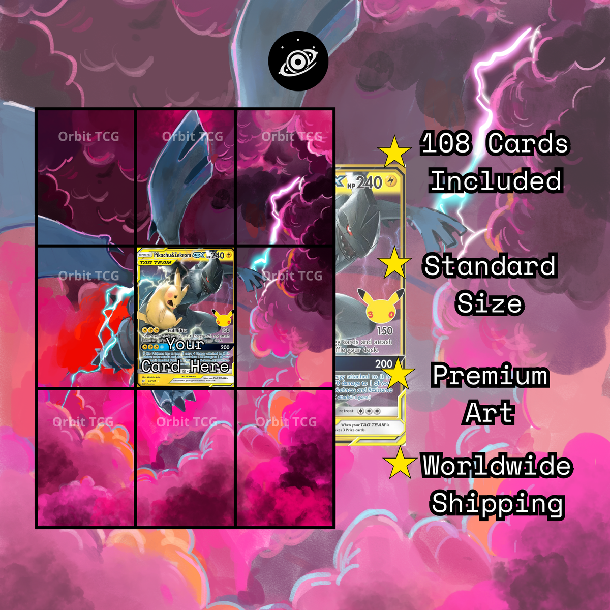 Pikachu & Zekrom GX Extended Art Background | Pokémon 30th Celebration | 30C 33