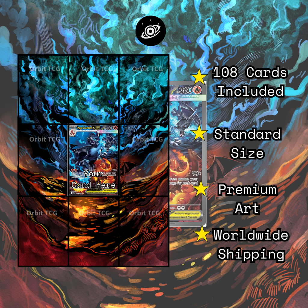 Mega Charizard X ex Extended Art Background | Phantasmal Flames #125 - PFL
