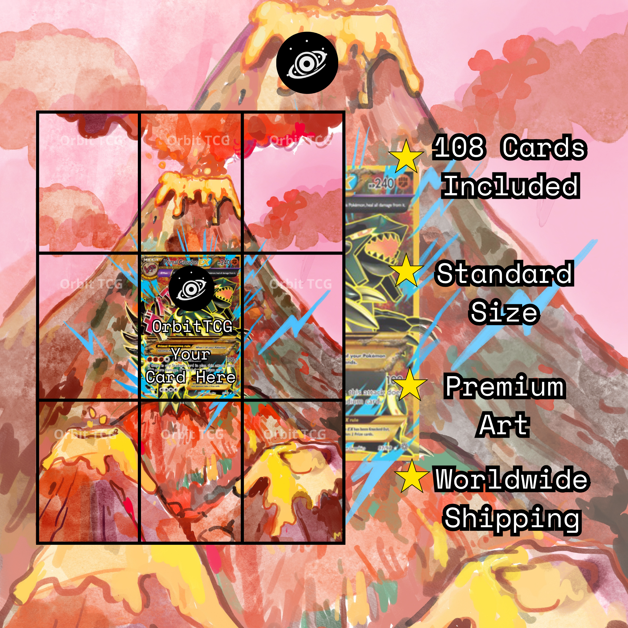 Primal Groudon EX V1 Extended Art Background — AOR 097 | OrbitTCG
